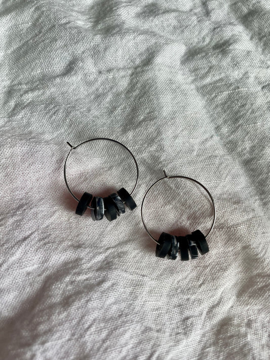 Black swirl hoops