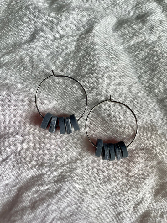 Grey swirl hoops