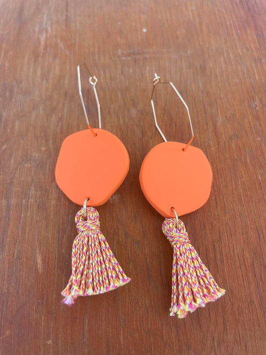 Orange paracord dangles