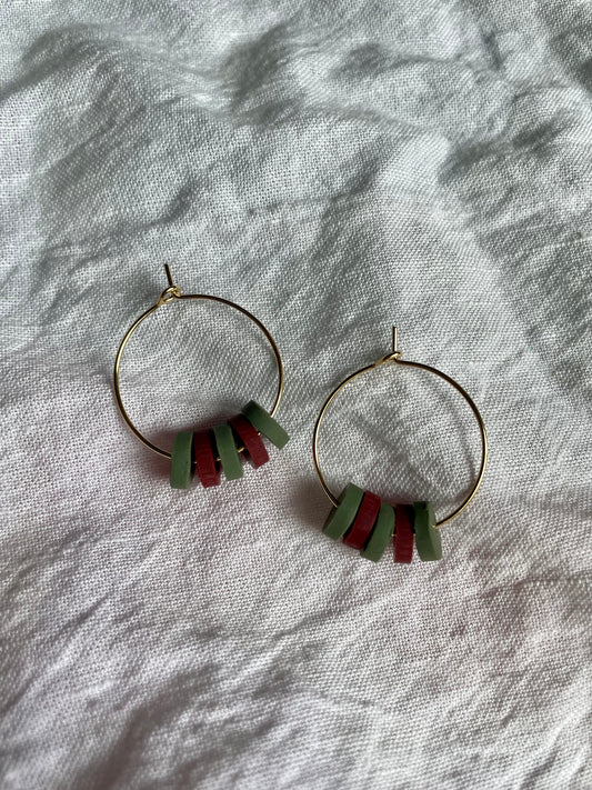 Green and brown hoops