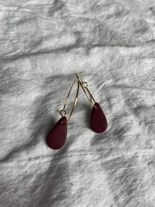 Burgundy drop hoops