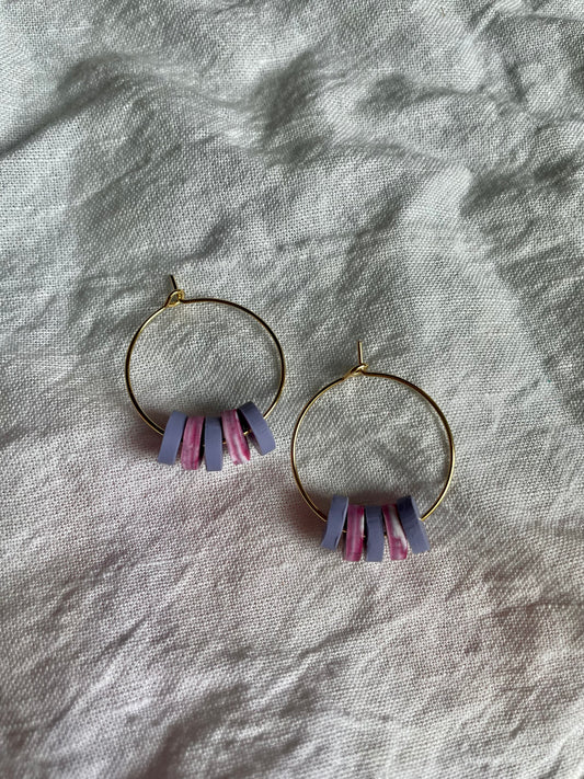 Purple and pink swirl hoops