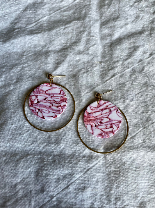 Pink marbled hoops