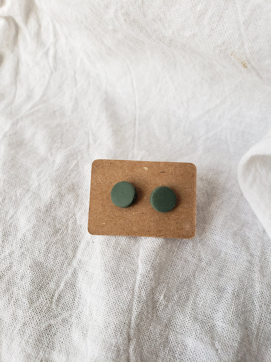 Small army green circle studs