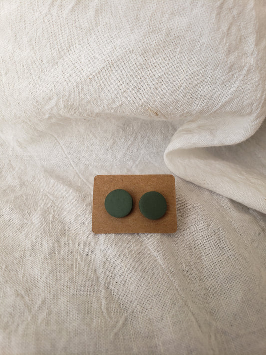 Army green circle studs