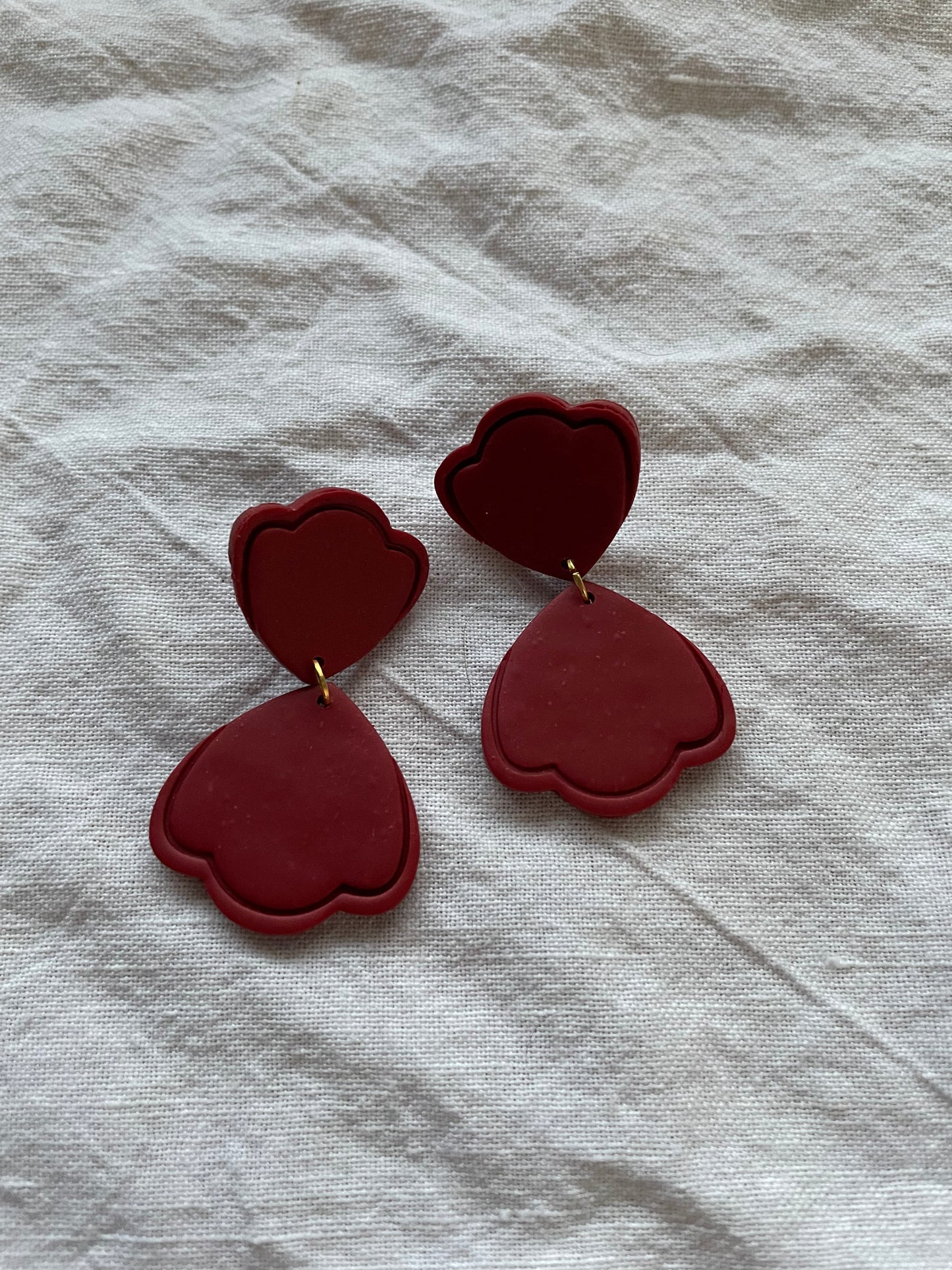 Red scalloped dangles