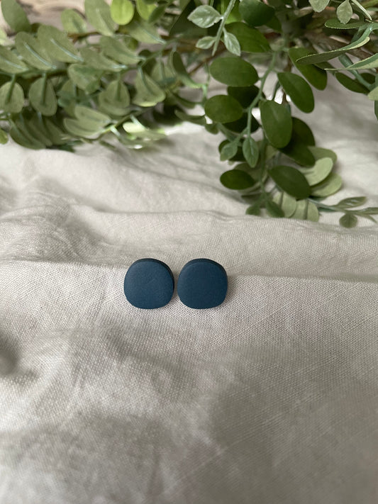 Slate blue pebble studs