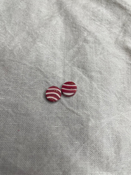 Mini pink waves studs