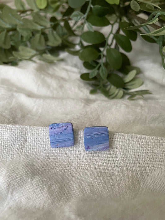 Lavender and blue marbled studs