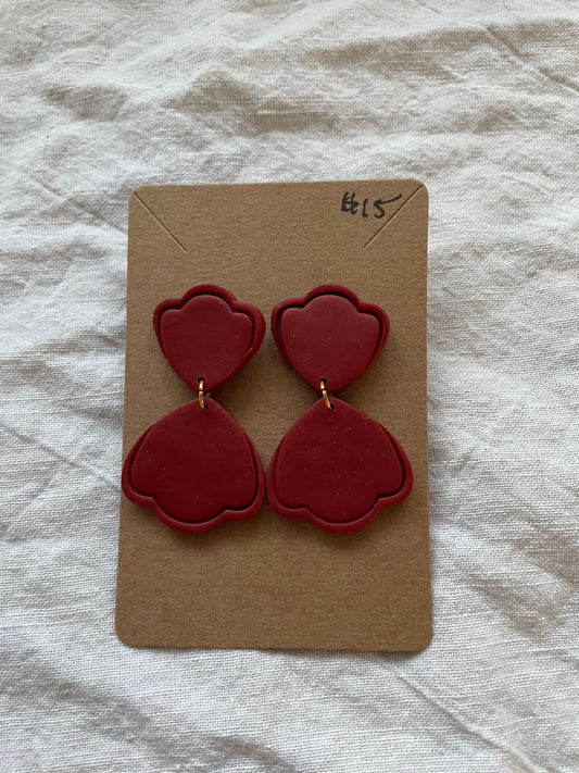 Red scalloped dangles