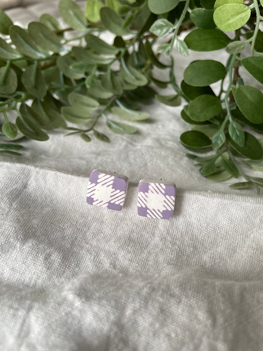 Purple picnic square studs